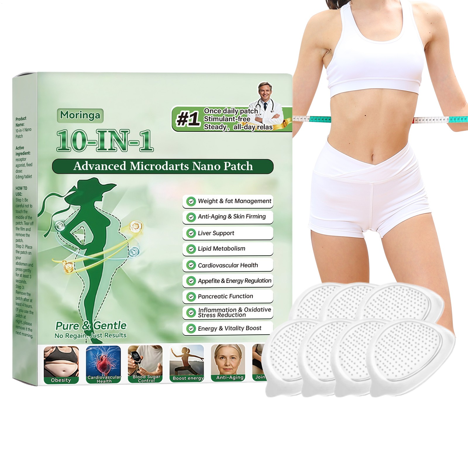 Moringa Berberine x NAD+ 10-in-1 Nano Microneedle Patch