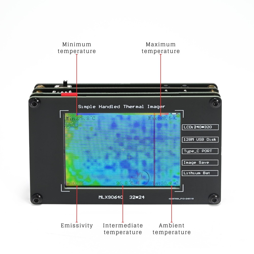 Mini Handheld Thermal Camera, Portable Infrared Thermal Imaging Camera, Paran...