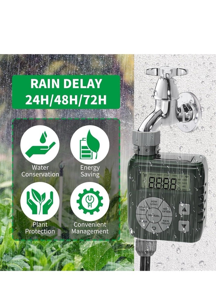 Hose Timer, Zuomeng Water Timer for Garden Hose with Dual Power System