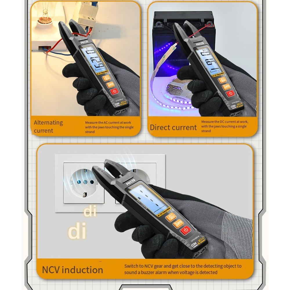 PN129 U Shape Clamp Meter with Automatic Range and Data Retention Feature