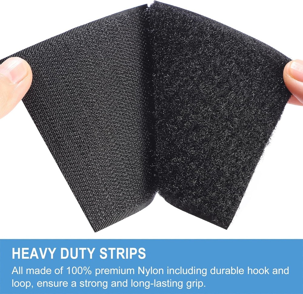 2in x 10ft | Sew On Hook and Loop Strips for Fabric | Non-Adhesive Hook & Loop R