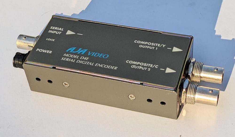 AJA D4E Serial Digital Video Encoder /Converter; SDI - 2 Composite Vid out NO PS