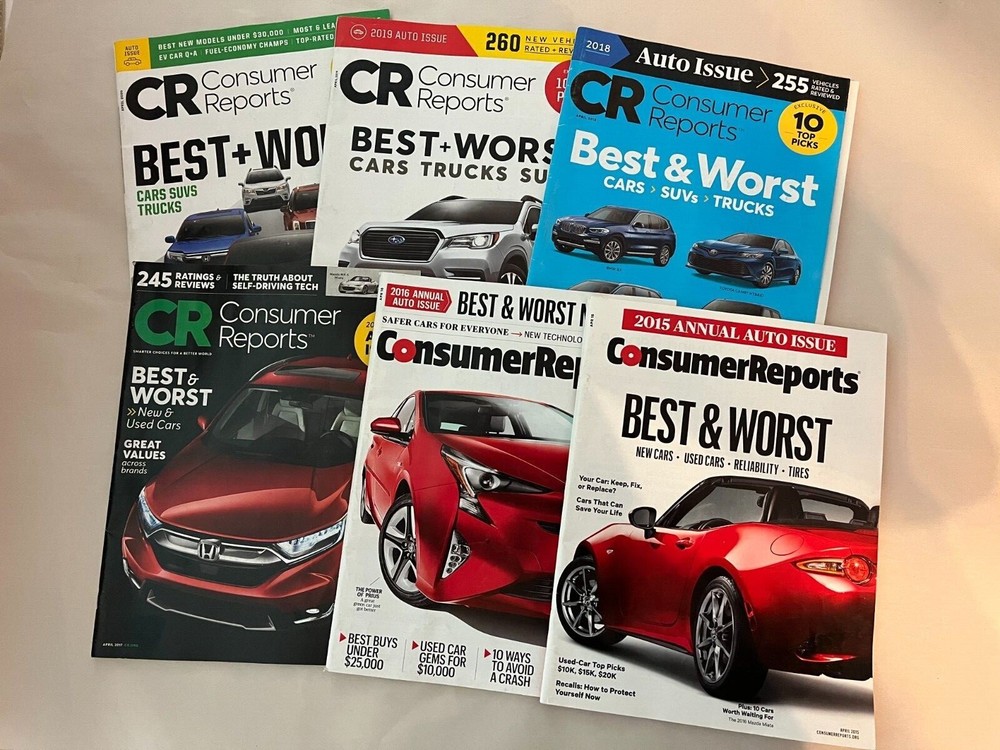 2015, 2016, 2017, 2018, 2019, 2020 Consumer Reports Annual Auto Issues-New cars