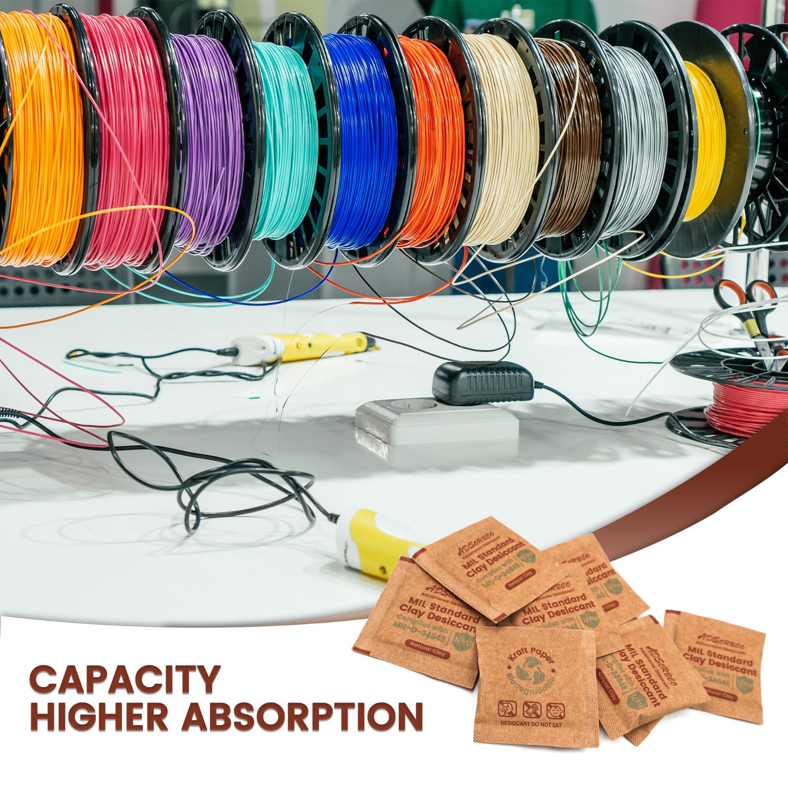 (6g x 50pcs) Adsorbco Montmorillonite Clay Desiccant Packs