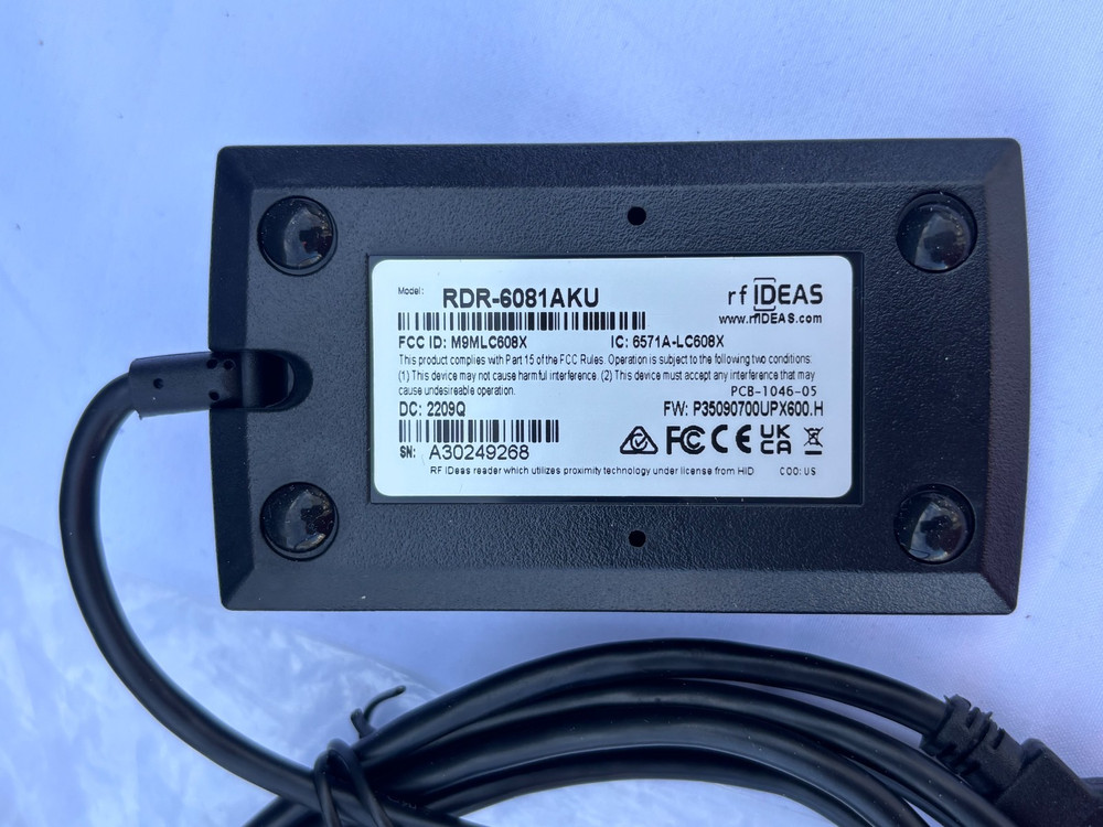 RF IDEAS RDR-6081AKU pcProx WAVE ID USB Proximity Card Reader