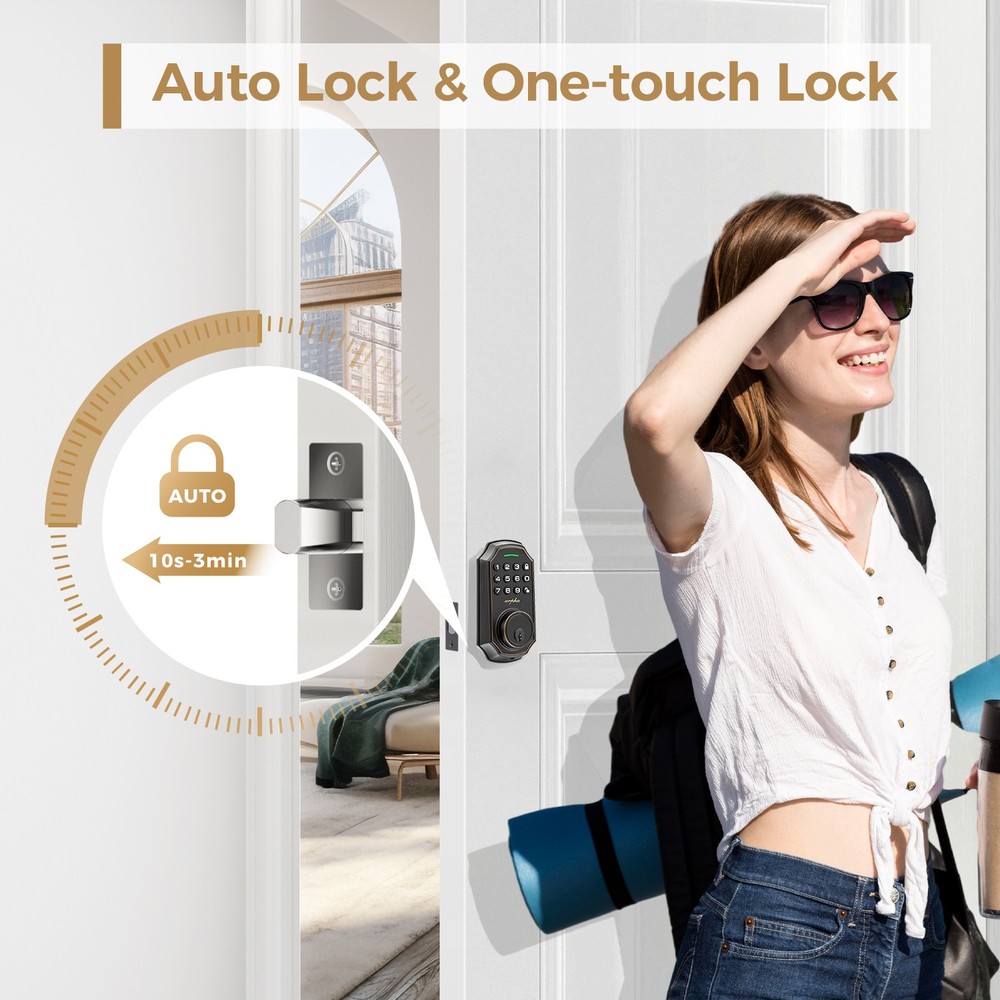 Arpha Smart Keyless Door Lock WiFi Deadbolt Alexa Google App Auto Lock System