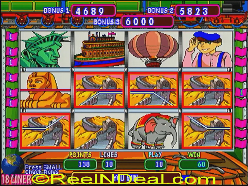 Amcoe Around The World Cherry Master 8-Liner Machine Optional Skill Spin & Hold