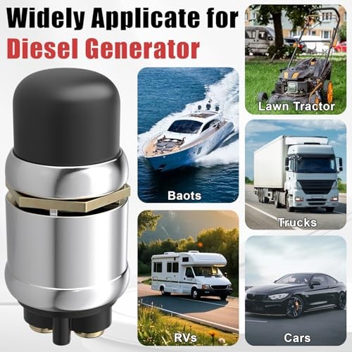 6 PCS Push Button Starter Switch 12V 50A, Waterproof Momentary Start black-6