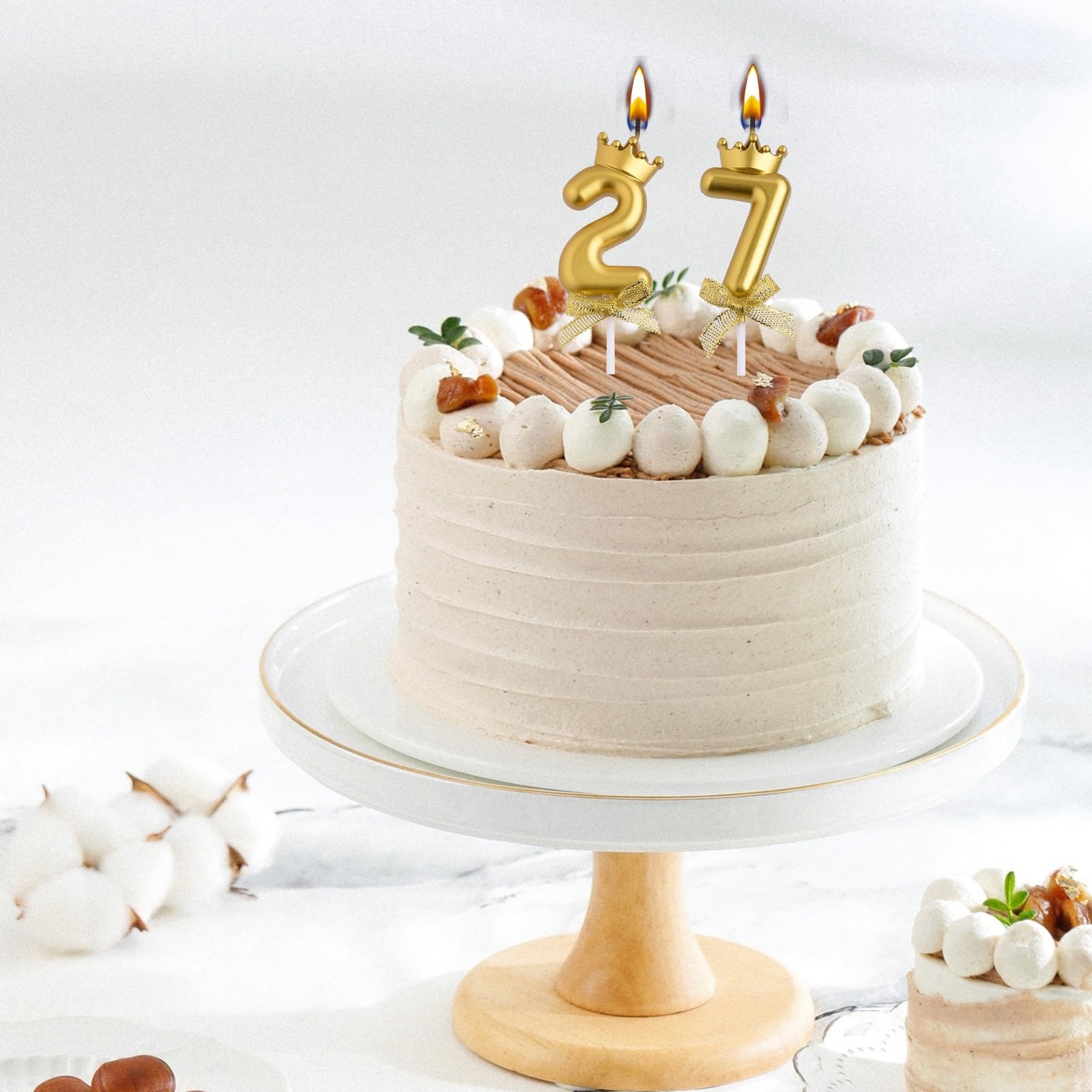 27th 72nd Birthday Candles, Gold 72 27 Year Old Number Birthday Candles, Happ...