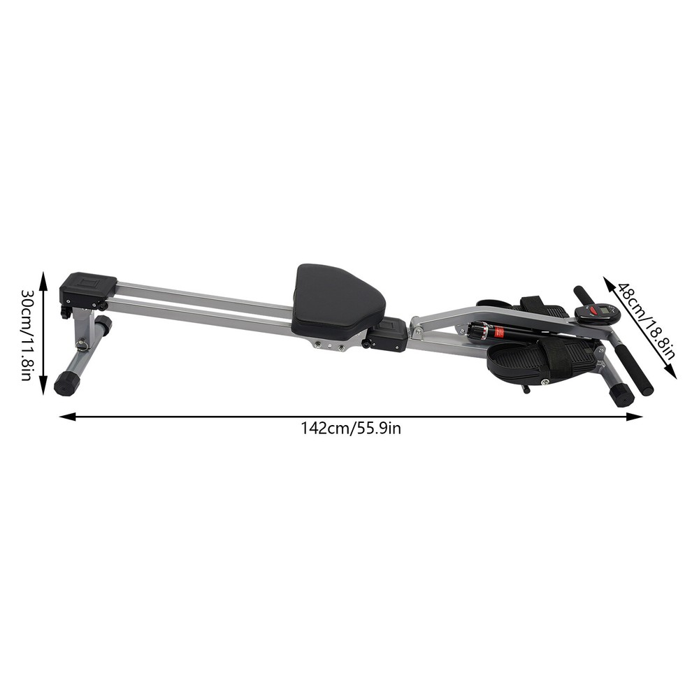 Foldable Rowing Exercise Machine Anti-slip Hydraulic Rowing Machine LED Meter