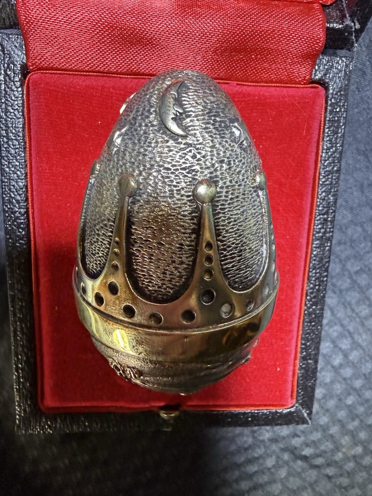 Stuart Devlin Sterling Silver Gilt Surprise Easter Egg No. 43 Boxed w/ Receipt