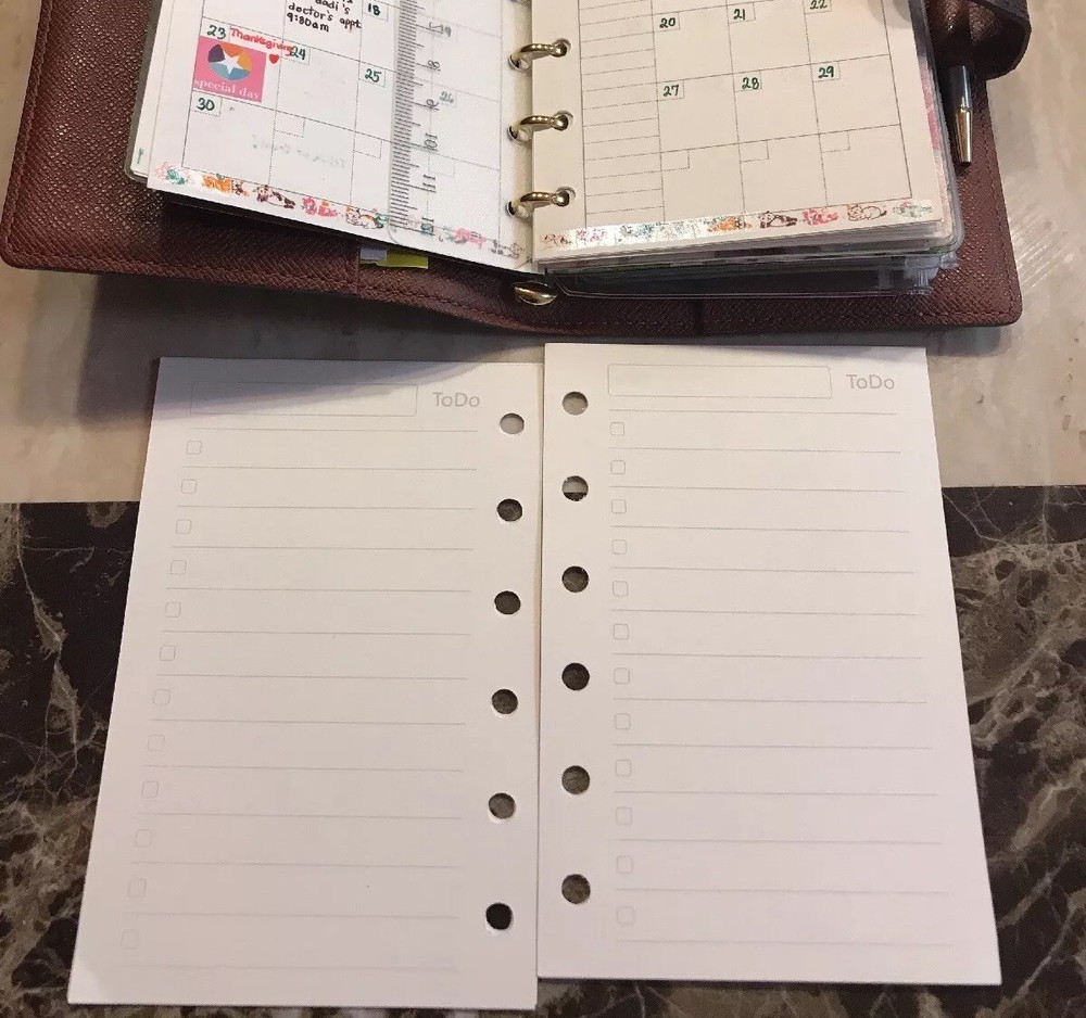 Inserts / Refills Fits For Agenda PM Size Inserts Monthly-Weekly-Todo Refills