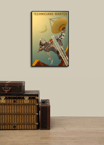 “Technicians Wanted” Space Exploration Retro Outer Space Travel Poster - 16x24