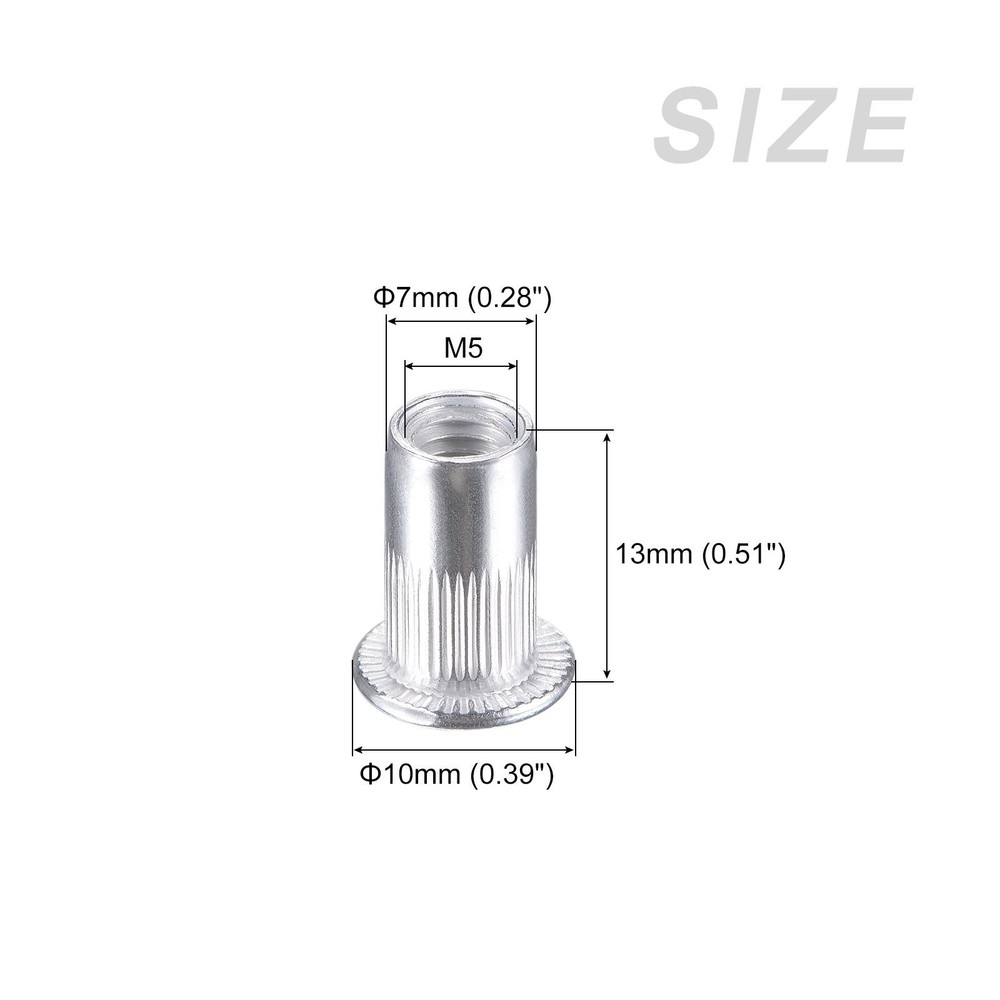 Rivet Nuts (M5) 110Pcs, Aluminum Alloy Threaded Insert Nuts