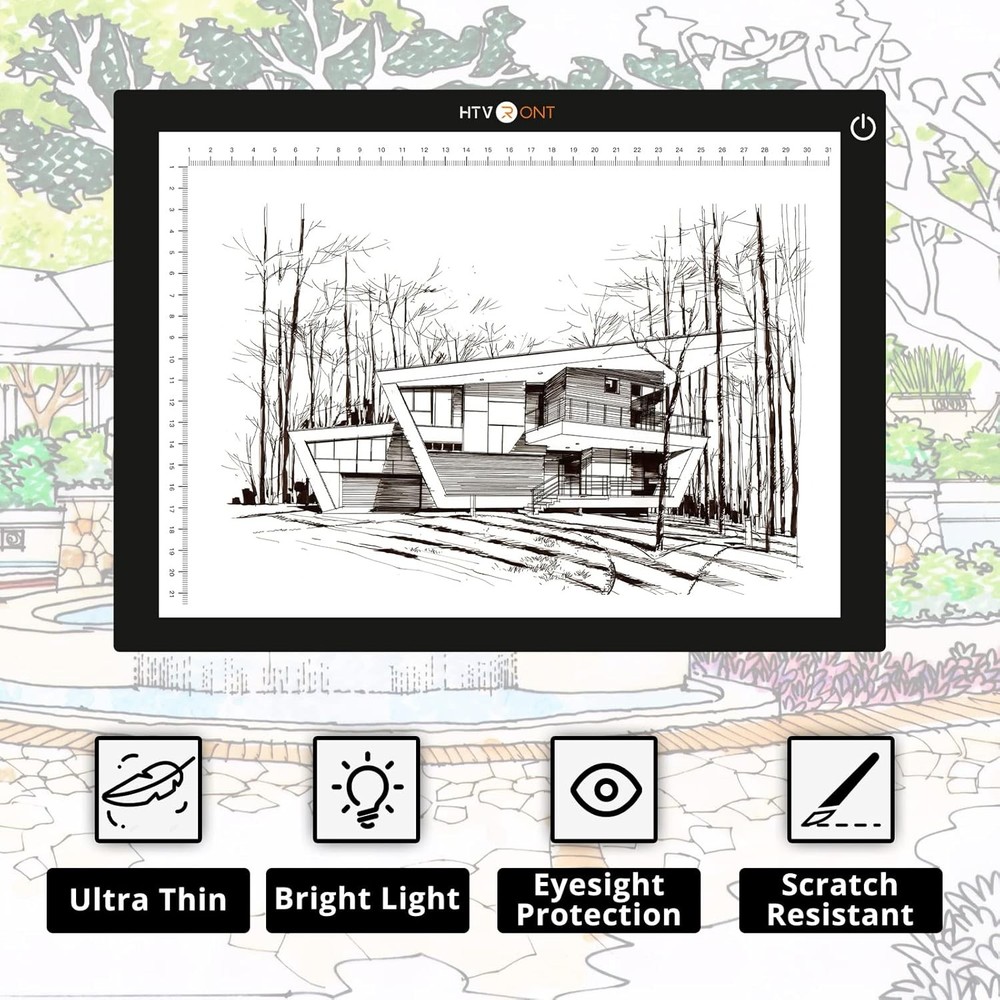 A4 Ultra-Thin LED Light Pad with Adjustable Brightness for Drawing and Tracing