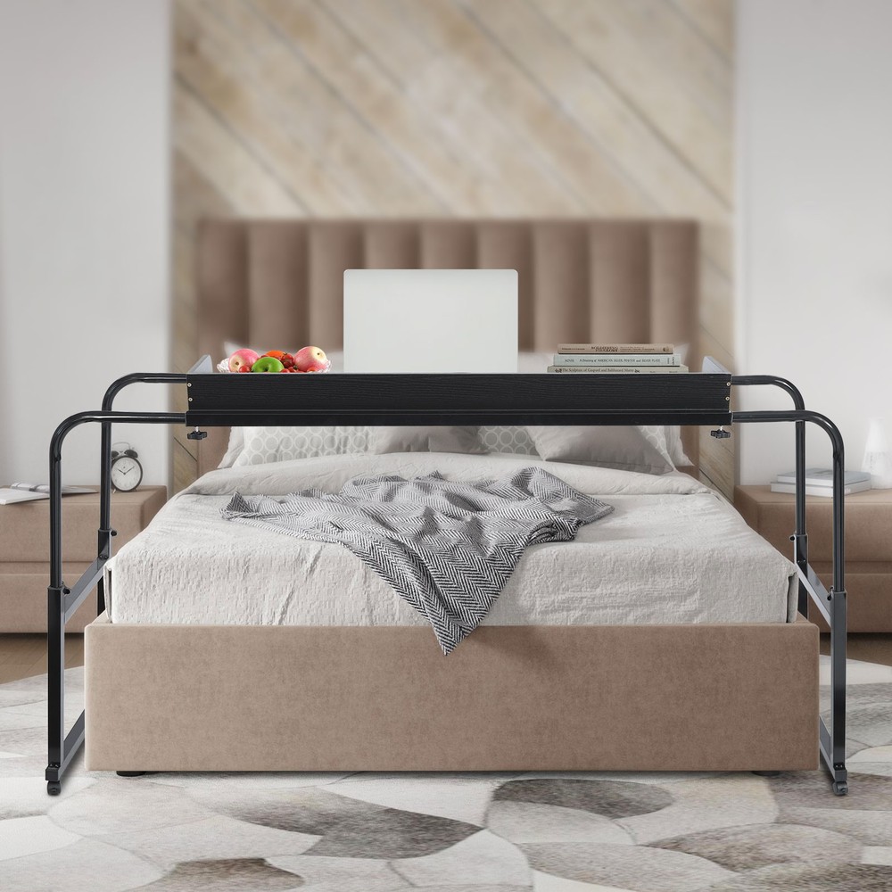 Overbed Table Mobility Table Cross Bed Height & Length Adjustable Over Bed Desk