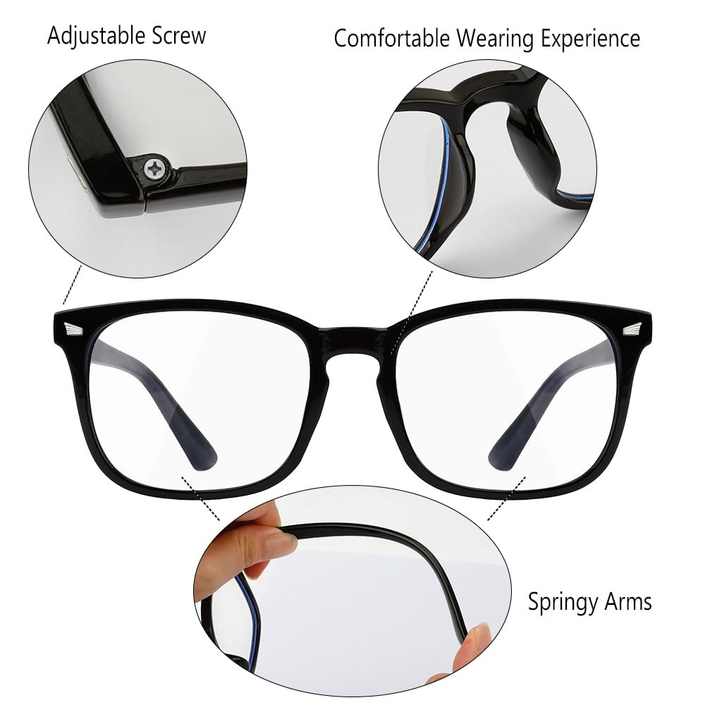 Blue Light Blocking Glasses, 2 Pack Blue Light Glasses Men, Blue Light Glasses