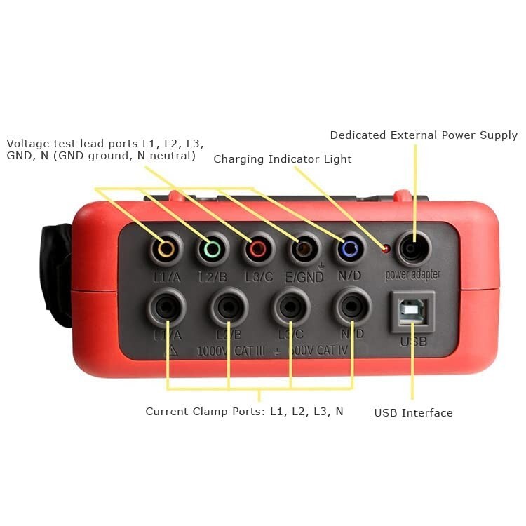 Three-Phase Power Quality Logger Analyzer Record Power Parameters Waveform