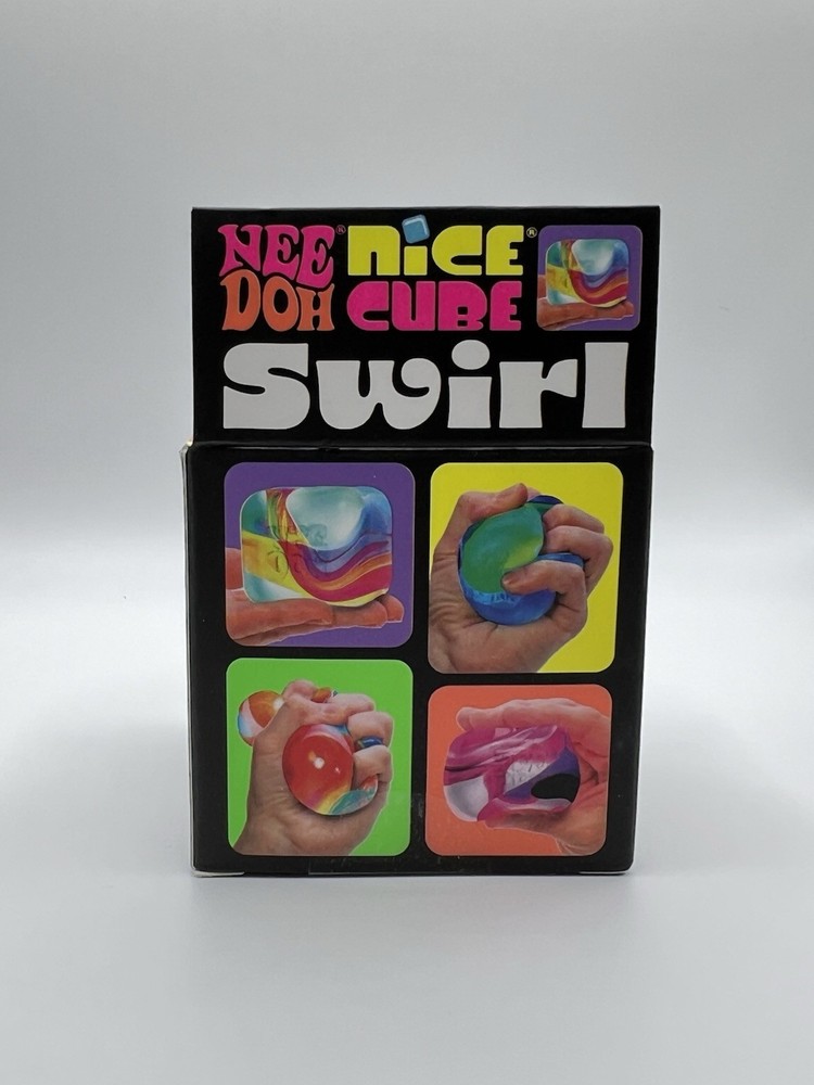 Schylling NeeDoh Nice Cube SWIRL - Super Solid Squish! - RANDOM COLOR!
