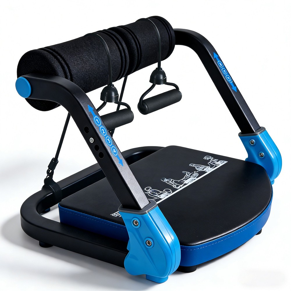 Ab Machine Sit Up Exercise Equipment & Core Machine blue Adjustable Ab Trainer
