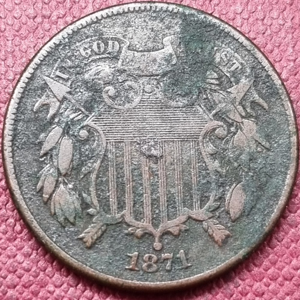 1871 Two Cent Piece 2c Better Grade VF Details #69270