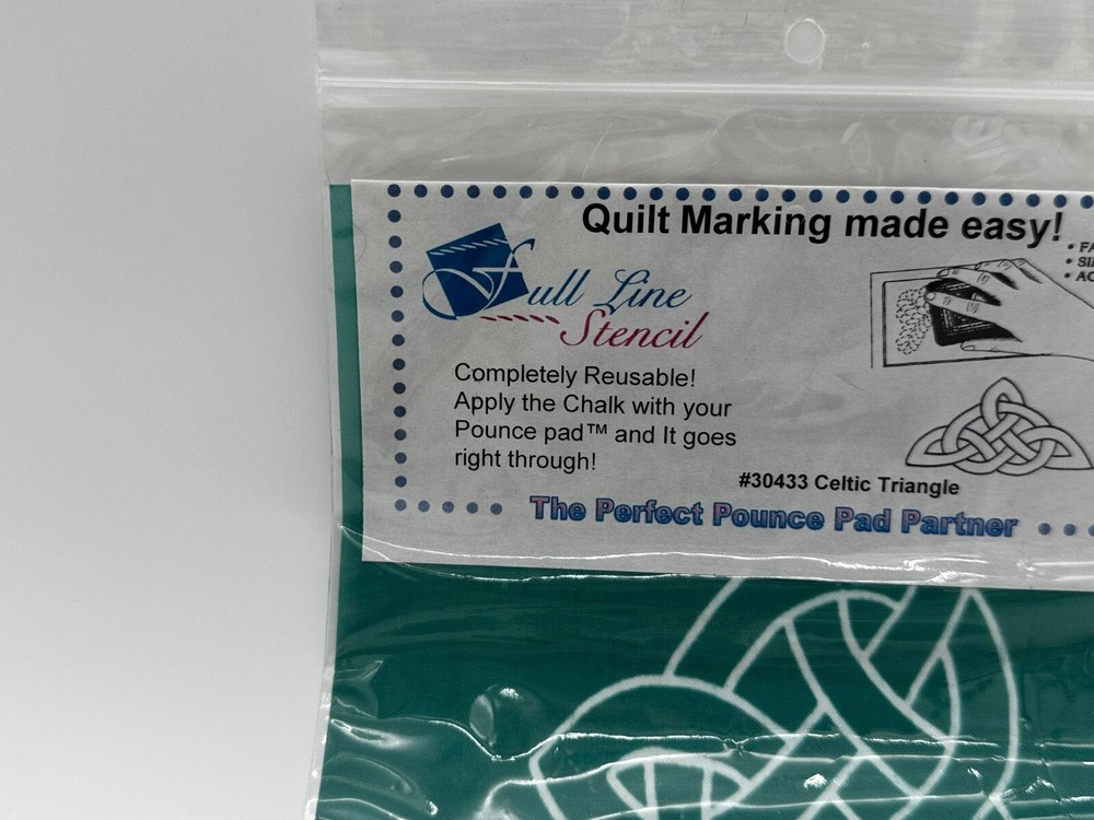 Full Line Stencil #30433 Celtic Triangle Reusable Sealed Quilting
