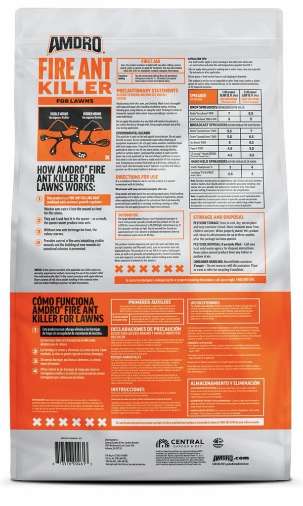 AMDRO Fire Ant Killer For Lawns Granules - 5lbs