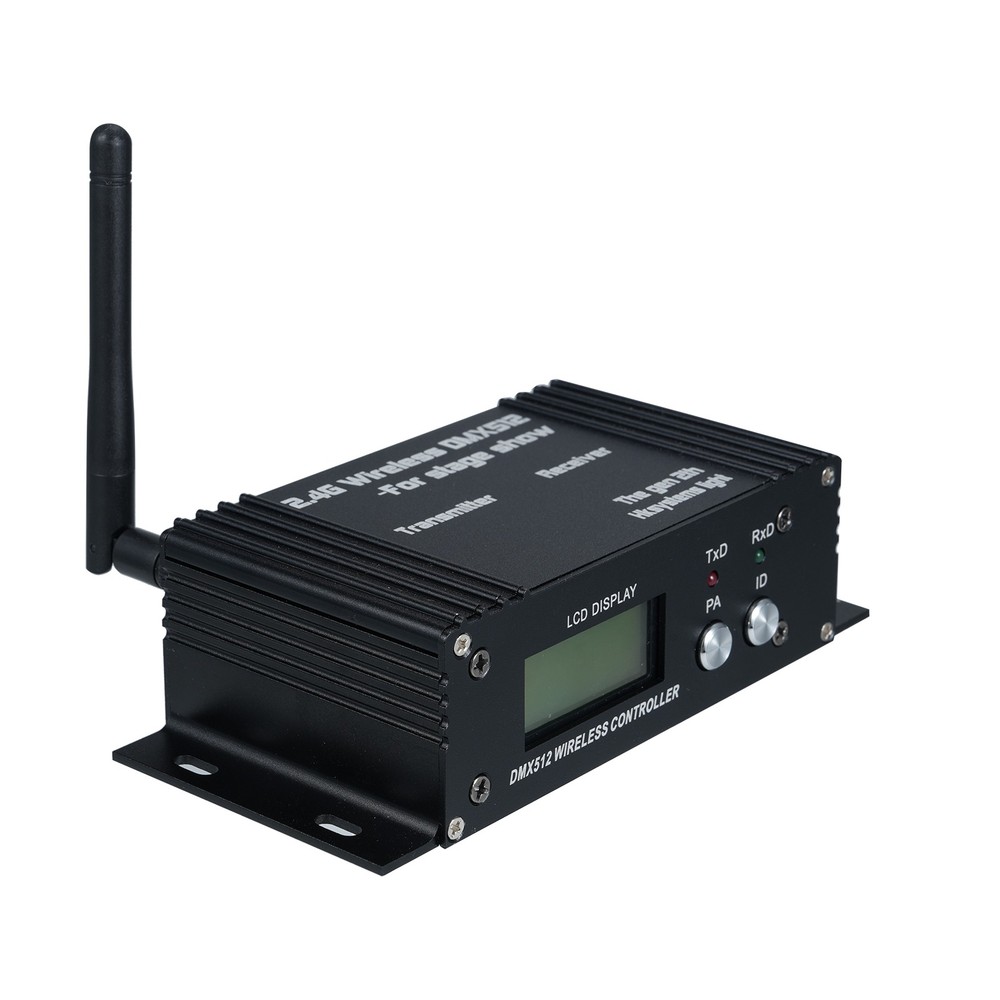 1-DMX 512 2.4G Wireless Controller Transmitter Receiver LCD Display Power