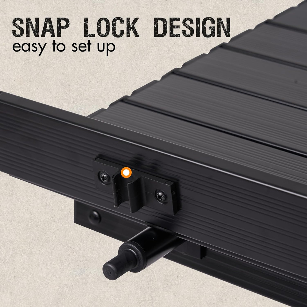 Camping Table Portable Foldable with Adjustable Legs, Aluminum Folding Table Rol