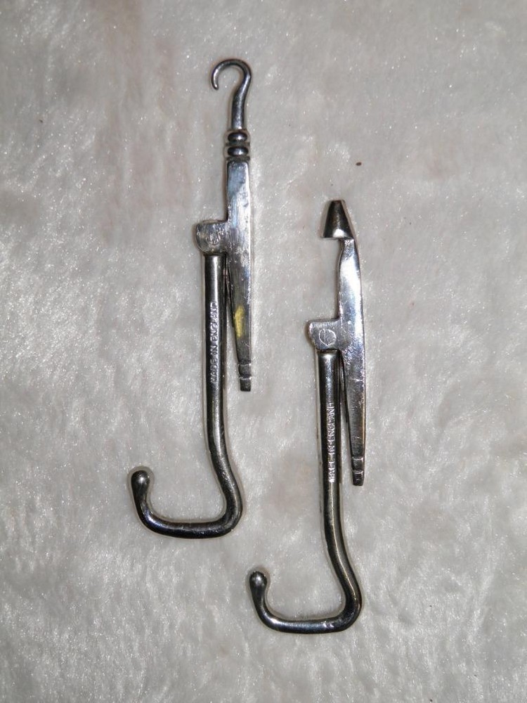 WW1 Military Campaign English Boot Jack & Boot Pulls W/ Button Hook & Hole Punch