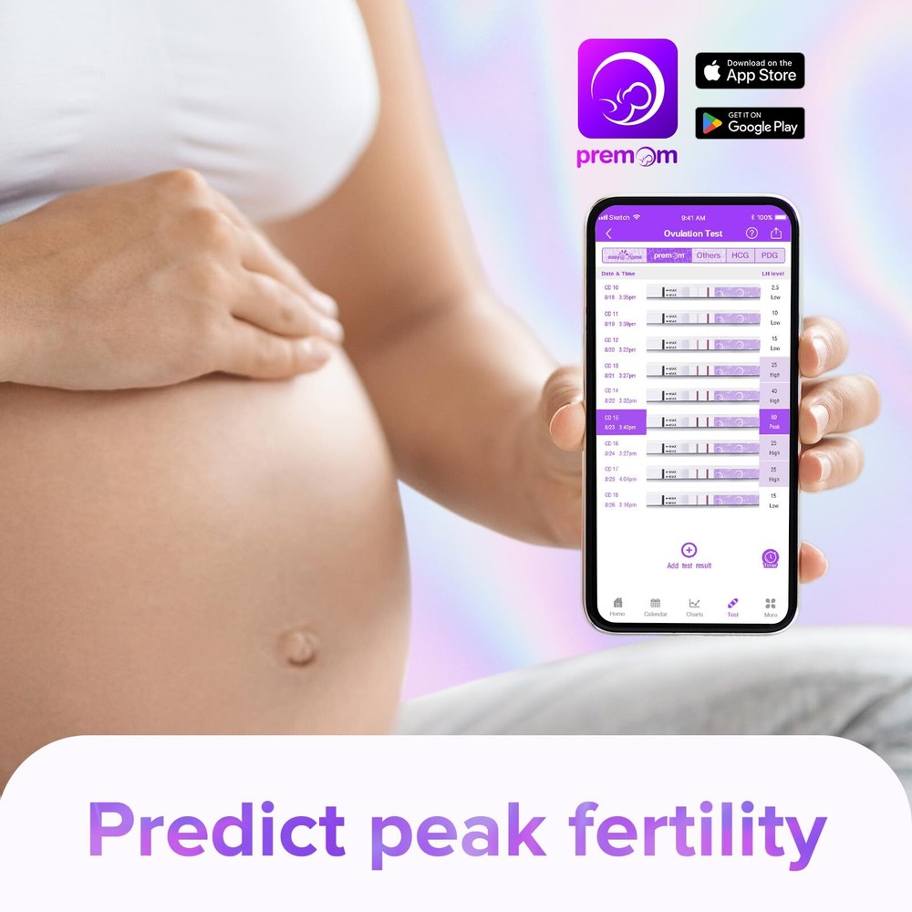 Premom Quantitative Ovulation Predictor Kit：40 Ovulation Tests + 10 Pregnancy...
