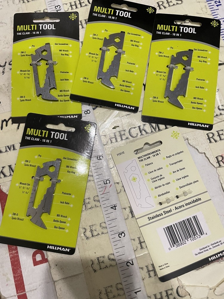 5X The Claw 16in1 Function Key Ring Durable Steel Material Easy Grip Silver New