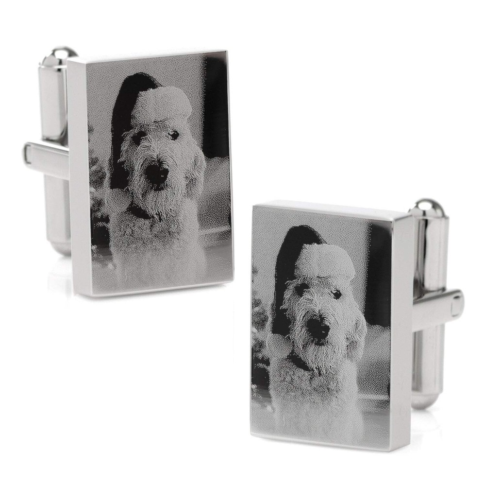Stainless Steel Rectangle Infinity Engravable Cufflinks