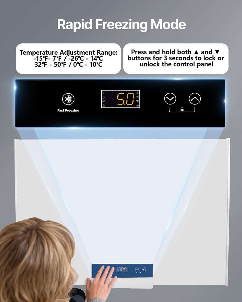 Chest Freezer 5 Cu.ft, Removable Baskets, Garage & Kitchen Ready