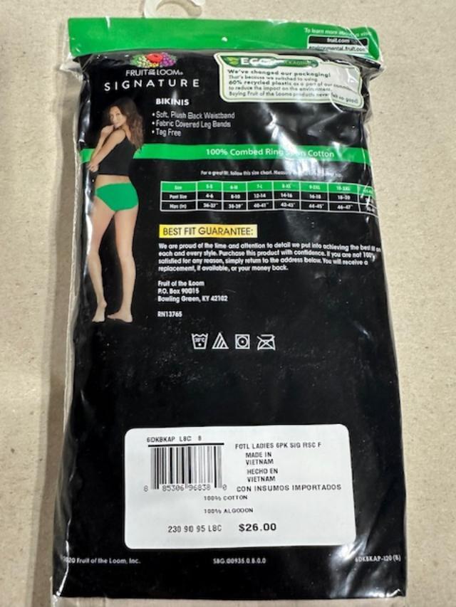 6 PACK Fruit of the Loom Signature 100% Cotton BIKINI BEIGE~NEUTRAL Sz- 5~6~7~8