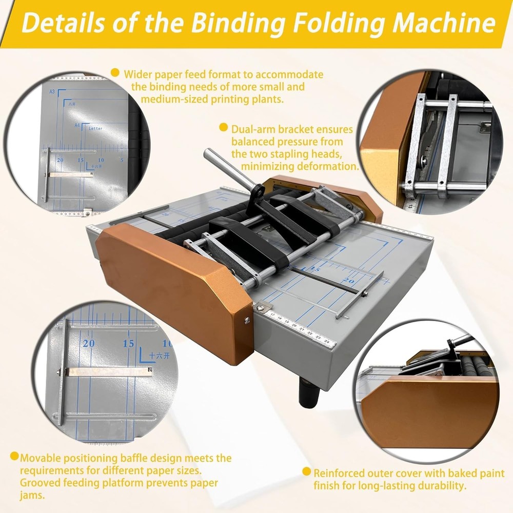 Automatic 110V Booklet Binding Machine Binder Maker Booklet Binder Staple Folder