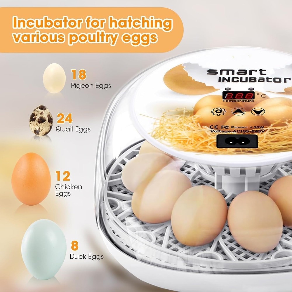 Automatic Egg Incubator with Turning Control for Hatching Chicken, Duck, Goose,