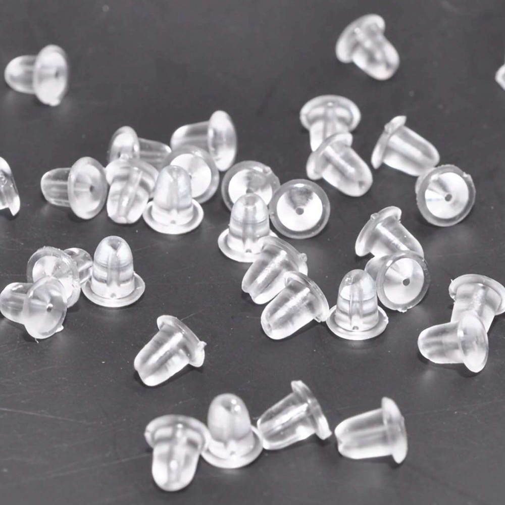 50PCS Earring Soft Backs Stoppers Replacement for Studs Or Secure Hook Earring