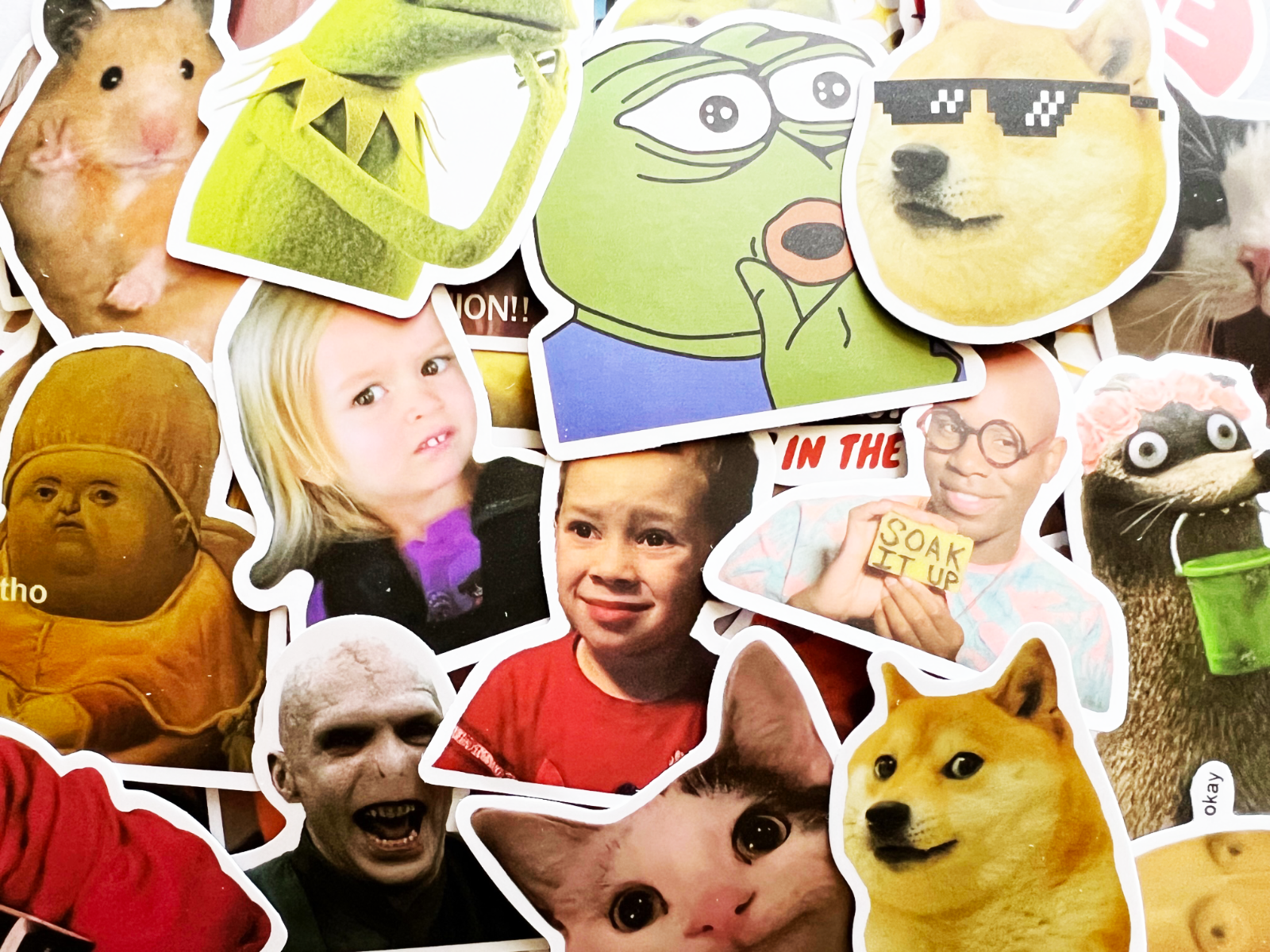 10-100 Throwback Memes and Funny References Sticker Pack Waterbottle Laptop