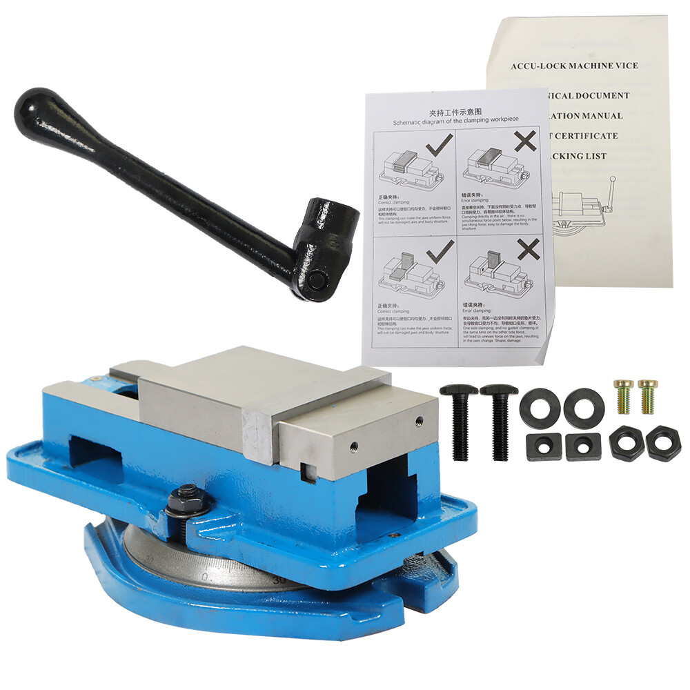 3" Milling Machine Lockdown Vise With 360 Swiveling Base High Precision