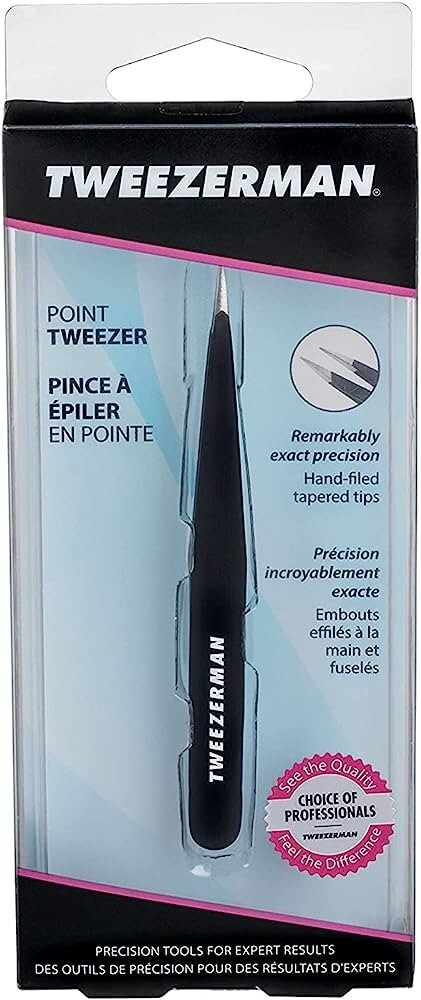 Tweezerman Tweezers with stainless steel tip Black and Orange Set of 6