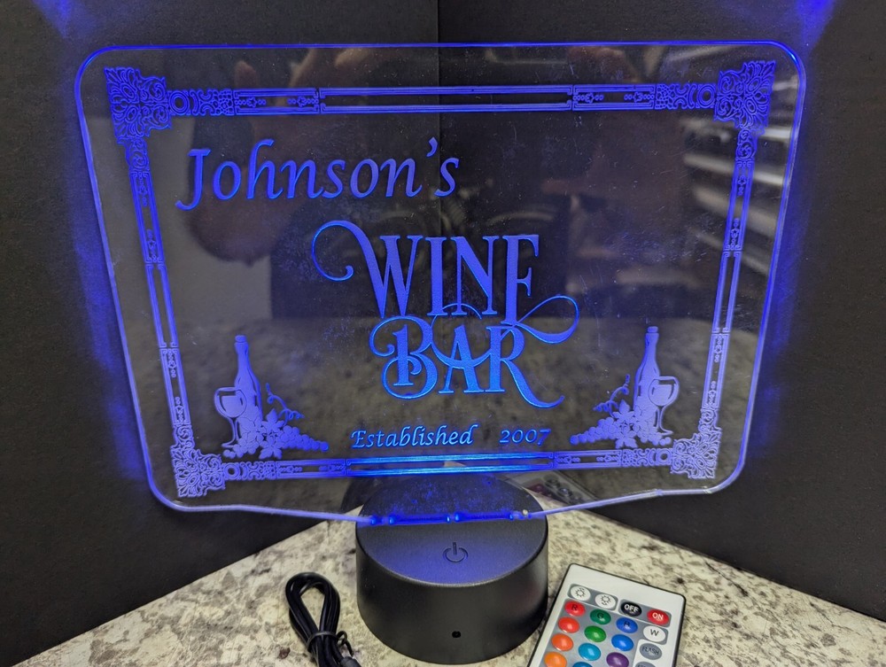 Wine Bar Custom made L.E.D. Large light display