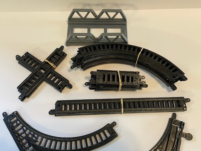 Plastic Tiny Train Track & Bridge- 19 Pieces