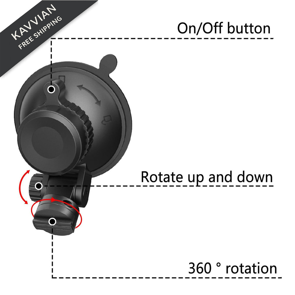LIUFACAI Dash Cam Mount, Windshield Suction Cup Mounting Bracket, Suction...