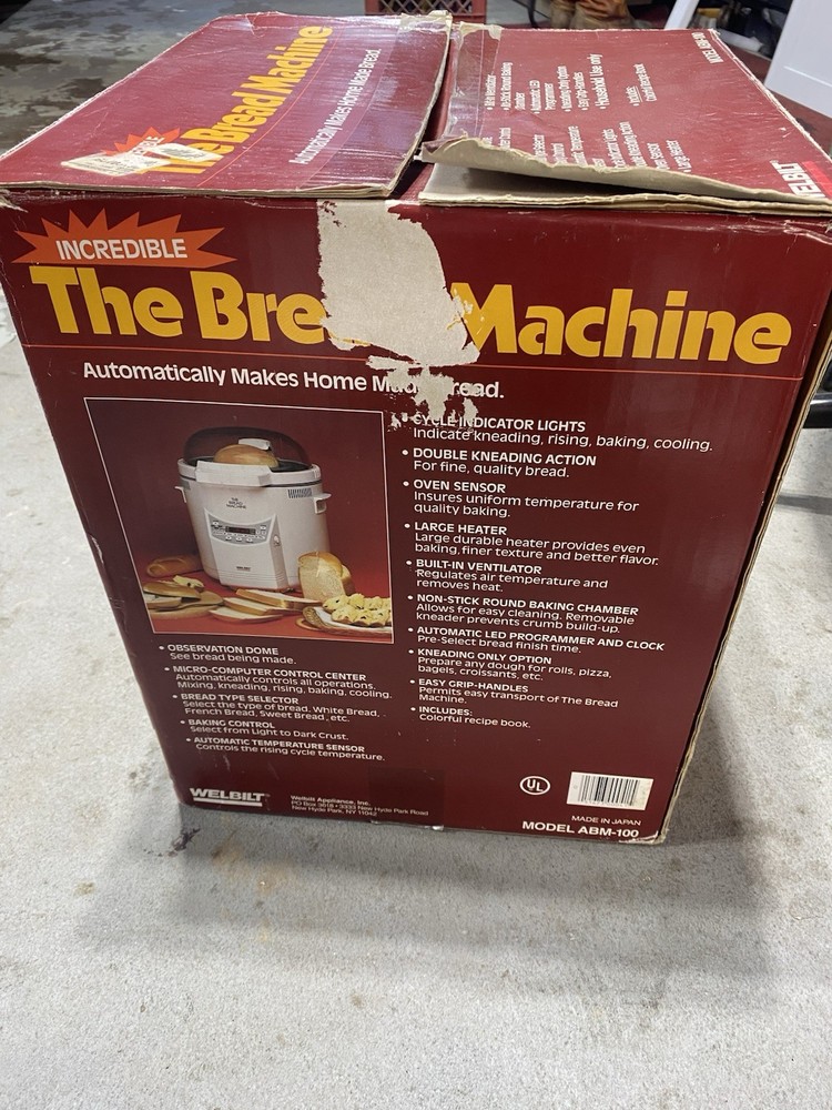 Wel-Bilt ABM-100 Bread Machine White Observation Dome Micro-Computer Control