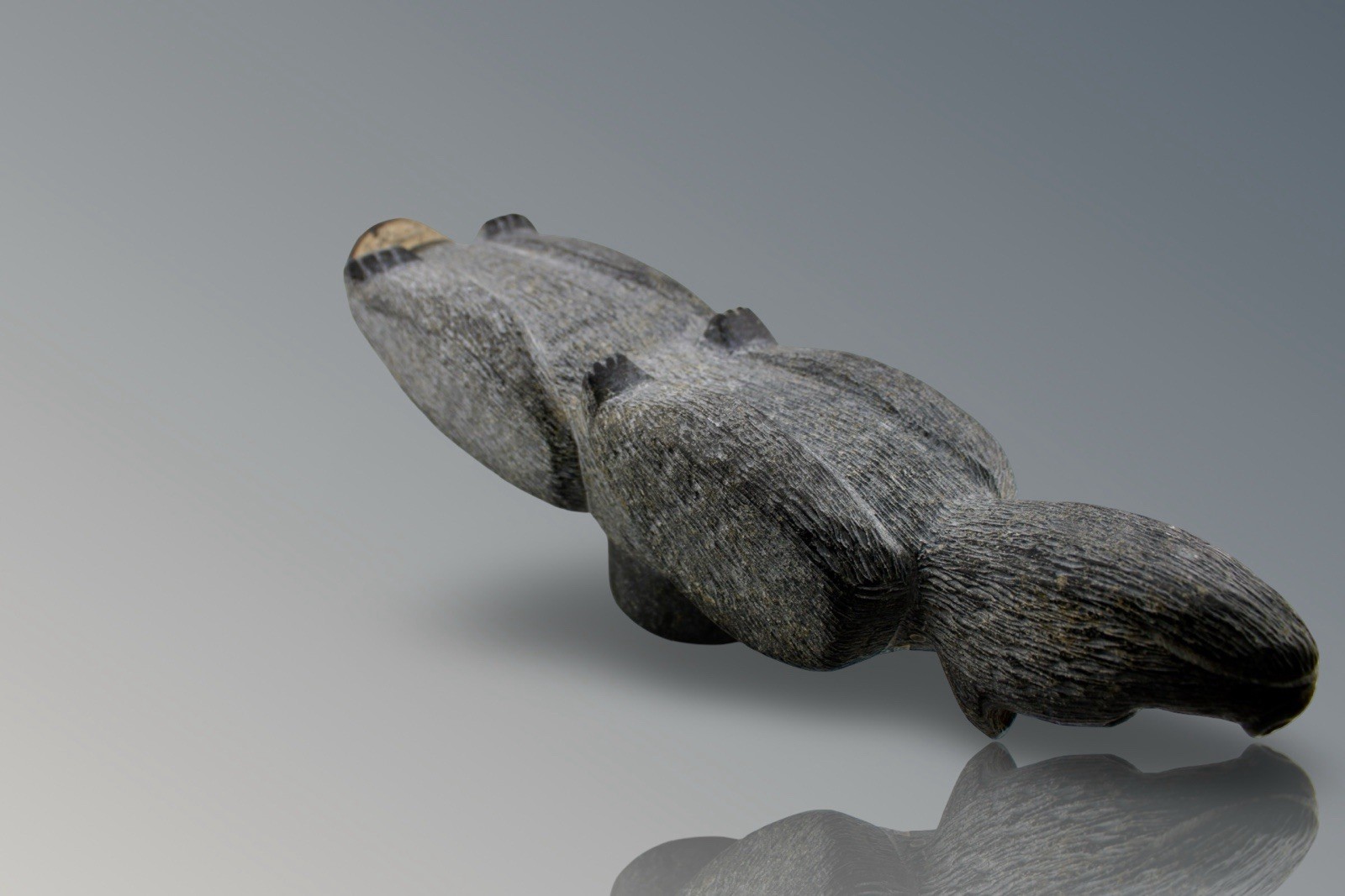 Cherokee Council Bear Effigy Pipe Late 19th Century NC High Rock 13” Long