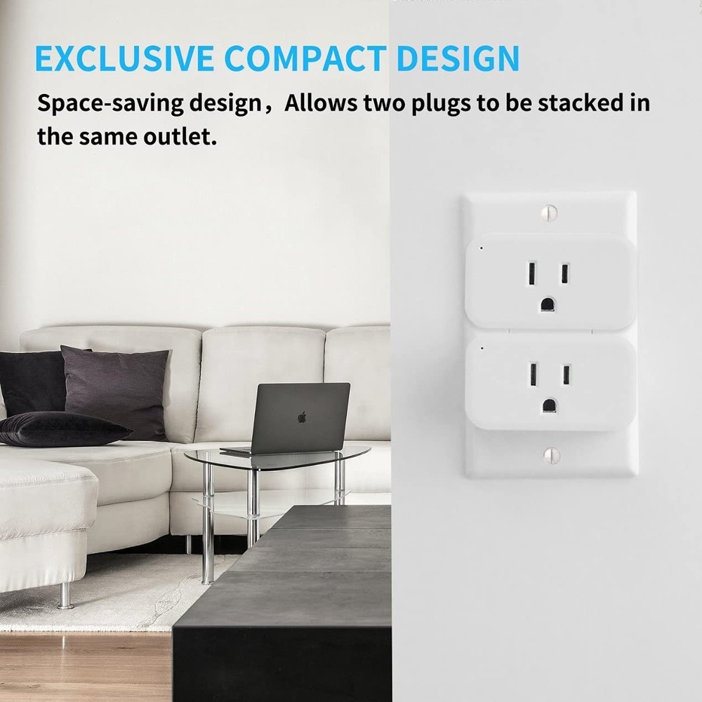 4 Pack Smart Plug, 15A Smart Outlet with Timer Function, ETL Certified