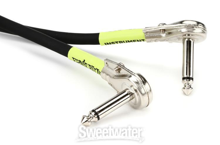 Ernie Ball 6" Flat Angle / Flat Angle Patch Cable (3-pack) - Black