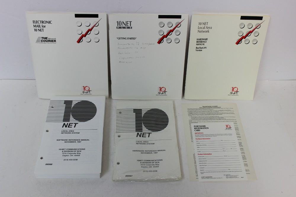 DCA 10 NET PLUS LOCAL AREA NETWORK SOFTWARE LAN V 4.0.61 REV D 5.25 DISKETTES