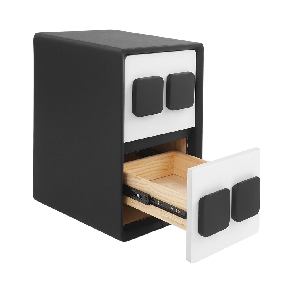 Modern Minimalist End Table, Bedside Table, Floorstanding End Table W/ 2 Drawers
